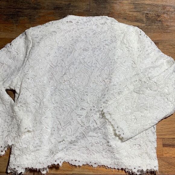 H&M white open coverlet lace mid sleeve small F - Picture 7 of 8